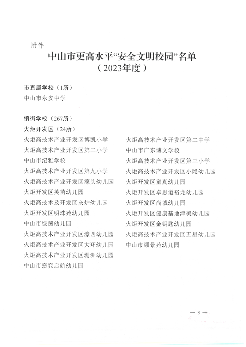 关于授予中山市永安中学等学校中山市更高水平“安全文明校园”称号的通知（中OD体育通〔2024〕28号）_3.png